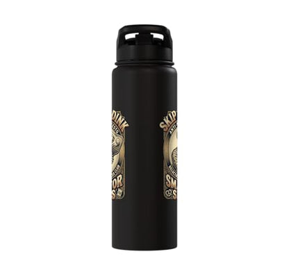 Pickleball Humor s Smash for Snacks s Court Rules Stainless Steel Insulated Water Bottle - color: Black