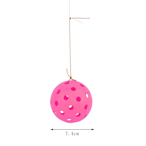Yiju Pickleball Trainer Pickleball Training with 40 Holes Pickleball Ball Rope Exercise Convenient Self Study Pickleball Equipment, Rose red