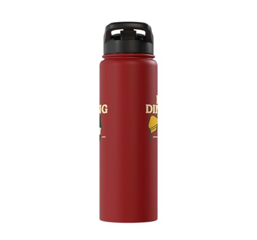 Funny Pickleball Pun Paddle Day Dinking Stainless Steel Insulated Water Bottle - color: Red
