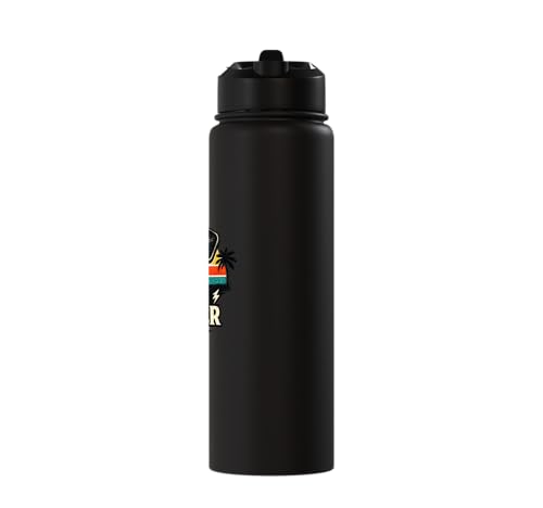 Dink Master Funny Pickleball Player Paddle Sports Stainless Steel Insulated Water Bottle - color: Black