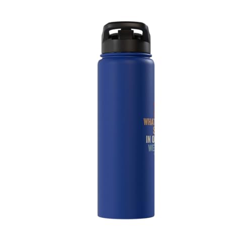 Whose Serve What's the Score Funny Pickleball Questions Stainless Steel Insulated Water Bottle - color: Royal Blue