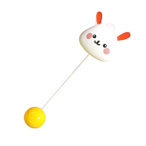 Table Tennis Trainer, Cute Kids Tennis Racquet Badminton Tennis Racket Sports Game Indoor Hanging Elastic Shaft Automatic Winding Educational Exercise for Kids Self Practice - size: Rabbit Style