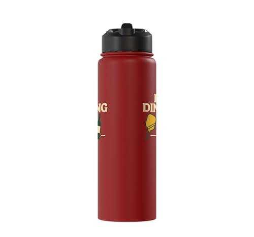 Funny Pickleball Pun Paddle Day Dinking Stainless Steel Insulated Water Bottle - color: Red