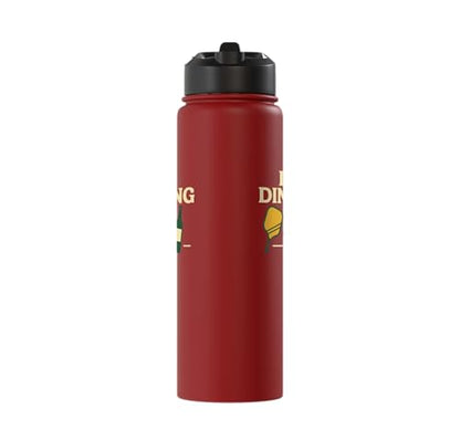 Funny Pickleball Pun Paddle Day Dinking Stainless Steel Insulated Water Bottle - color: Red