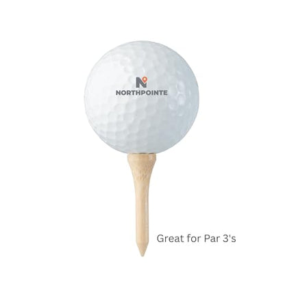 NorthPointe 1 ½” Short Golf Tees – Bamboo Short Tees Golf for Irons, Par 3 Tees, Hybrids, and Driving Range - Pack of 50 or 100 Bulk High Visibility Durable