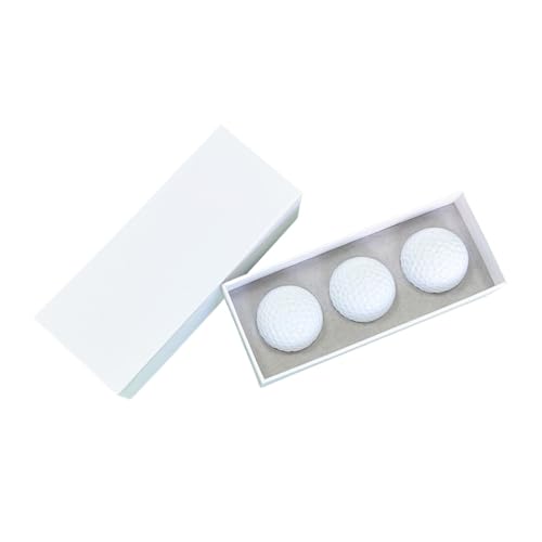 Compatible Universal Surlyn Golf Balls Set, White & Gold Tone Golf Balls with Storage Box for Daily Golf Practice Training - color: White