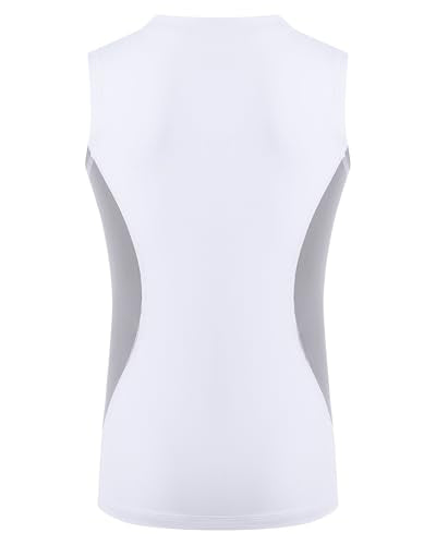 Youth Baseball Chest Protector Padded Compression Shirt Heart Sternum Guard Football Baseball Softball Lacrosse Goalies - color: White Gray, size: Medium