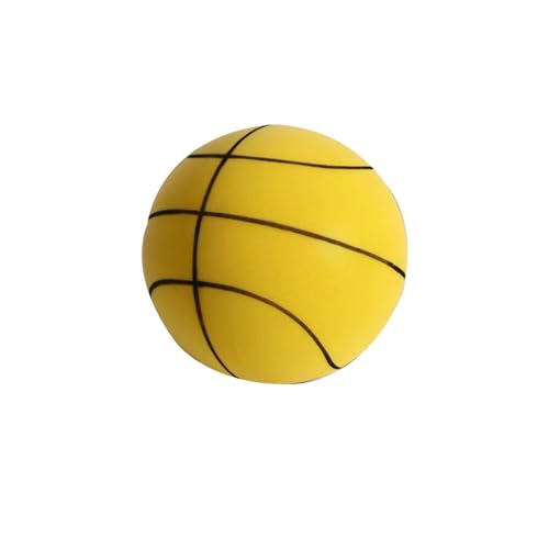 Silent Basketball, New Silent Basketball Indoor Foam Training Ball, Quiet Bouncing Noiseless Basketball for Indoor Activities - color: Yellow, size: No.5 8.30inch