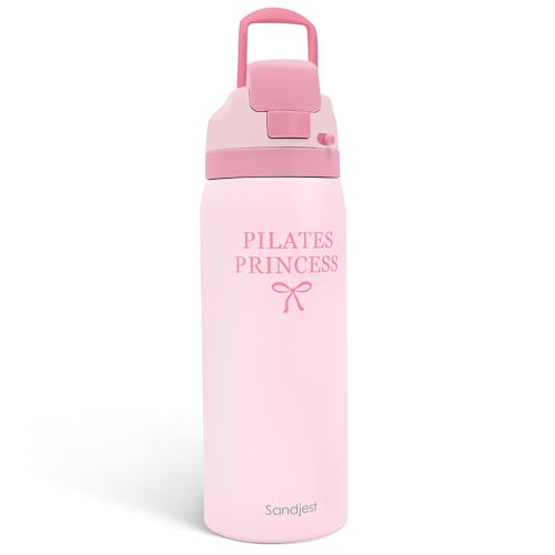 Pilates Insulated Stainless Steel Water Bottle with Straw for Sports and Travel, Pilates Princess, 32oz, Gifts for Women Workout Pilates Lover Birthday Christmas - color: Pilates
