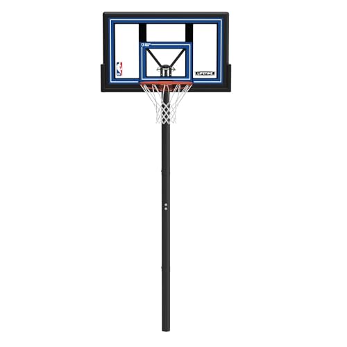 Lifetime NBA In-Ground Basketball Hoop, 50 Inch Shatterproof Fusion Backboard, Adjustable Height 7.5-10 Ft, Action Grip Adjust, Slam-It Rim