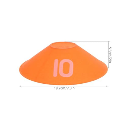 10pcs Soccer Training Cones Set, Plastic Sports Agility Discs 1-10 Numbered Markers for Football Basketball Practice and Drills