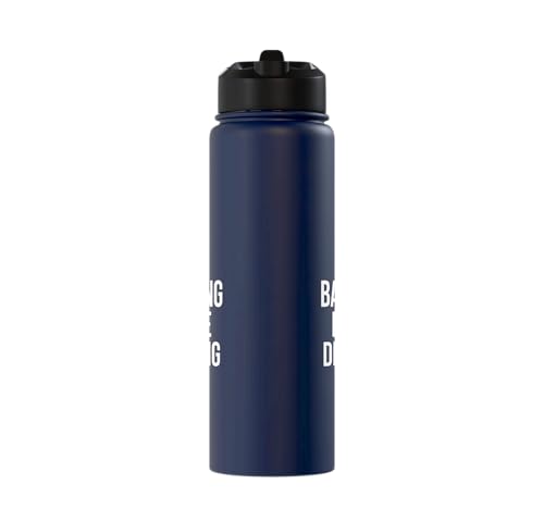 Less Banging More Dinking Pickleball Player Strategy Stainless Steel Insulated Water Bottle - color: Navy Blue