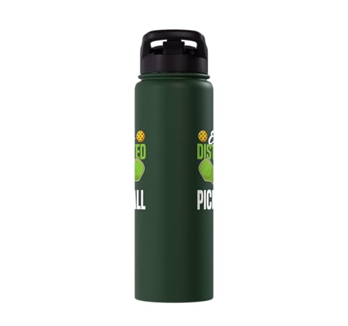 Funny Pickleball Paddle Easily Distracted By Pickleball Stainless Steel Insulated Water Bottle