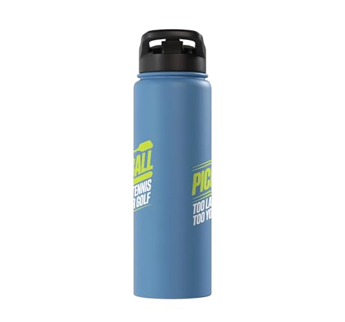 Pickleball Player Too Lazy For Tennis Too Young For Golf Stainless Steel Insulated Water Bottle - color: Light Blue