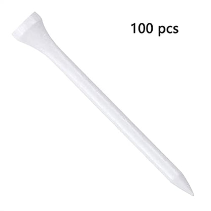 Wooden Golf Tees 3-1/4", 2-3/4", 1-1/2" Available,100 Count (Natural Color, White, Black, Blue, Red, Pink) - color: White, size: 2 3/4 inch
