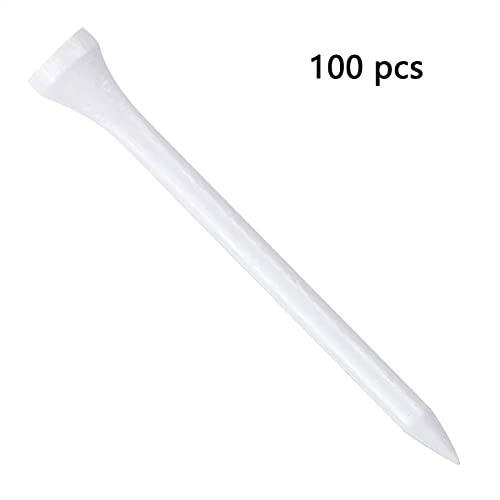 Wooden Golf Tees 3-1/4", 2-3/4", 1-1/2" Available,100 Count (Natural Color, White, Black, Blue, Red, Pink) - color: White, size: 3 1/4 inch