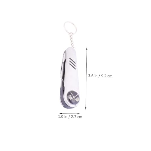 6 in 1 Golf Multifunctional Divot Repair Tool Set Stainless Steel Gadget with Ball Marker Groove Cleaner and Keychain for Golfers Portable Accessory for Course Maintenance