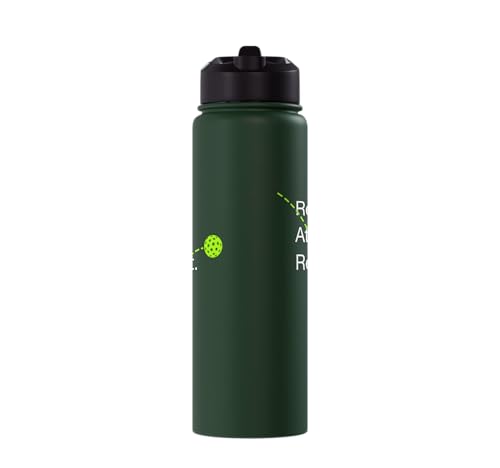 Reset Attack Repeat Competitive Pickleball Accessories Stainless Steel Insulated Water Bottle - color: Dark Green