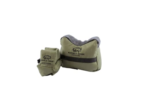 Buffalo Creek Supplies All Weather Durable Front and Rear Shooting Rest Bags, Rifle Rest Sand Bag for Bench Rest Shooting, Hunting, Target & Competitive Sports Shooting-Unfilled