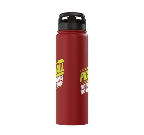 Pickleball Player Too Lazy For Tennis Too Young For Golf Stainless Steel Insulated Water Bottle - color: Red
