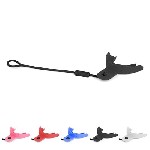 SISU Tether Mouthguard - Pre-Formed Protection with Strap for Football, Hockey, Lacrosse, Caged-Helmet Sports - Remoldable Up to 20 Times - Works for Braces - Non Toxic - color: Charcoal Black, size: Adult (over 5' tall)