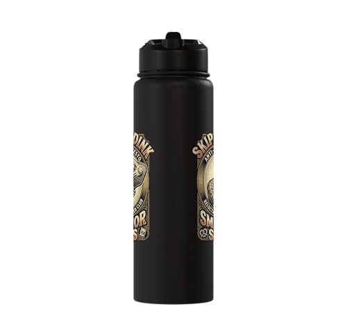 Pickleball Humor s Smash for Snacks s Court Rules Stainless Steel Insulated Water Bottle - color: Black