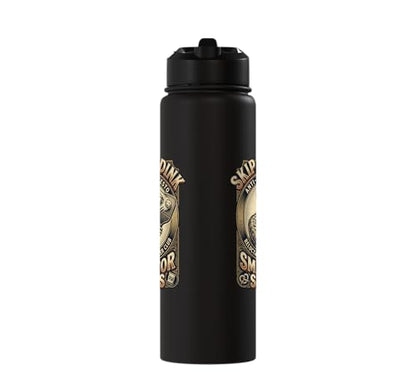 Pickleball Humor s Smash for Snacks s Court Rules Stainless Steel Insulated Water Bottle - color: Black