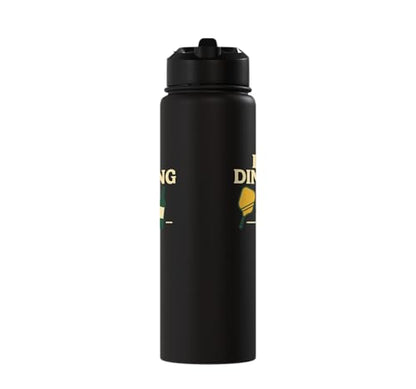 Funny Pickleball Pun Paddle Day Dinking Stainless Steel Insulated Water Bottle - color: Black