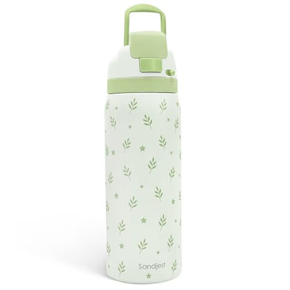 Botanical Insulated Stainless Steel Water Bottle with Straw for Sports and Travel, 32oz, Gifts for Women Girls Friends Teens Birthday Christmas - color: Botanical 1