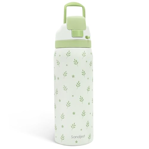 Botanical Insulated Stainless Steel Water Bottle with Straw for Sports and Travel, 32oz, Gifts for Women Girls Friends Teens Birthday Christmas - color: Botanical 1