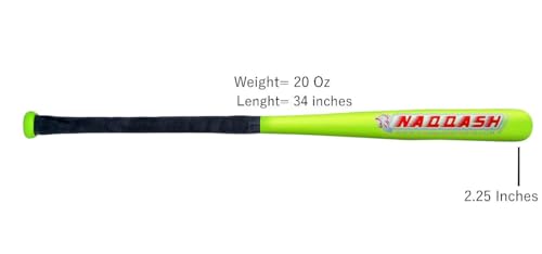 34 Inch Wooden Baseball Bat – Beech/Poplar Wood, 2.25" Barrel, Lightweight Training & Practice Bat for Youth and Adults