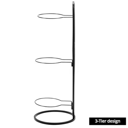 QWORK Basketball Ball Storage Rack – Vertical 3-Tier Design, Wall-Mountable or Freestanding, Space-Saving Solution for Basketball, Football, and Volleyball Storage