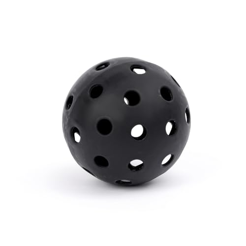 6-Pack Pickleball Balls 40 Holes Outdoor Indoor High Rebounce True Flight High Visibility Durable Black Pickle Balls Set Sport Gifts for Women Men