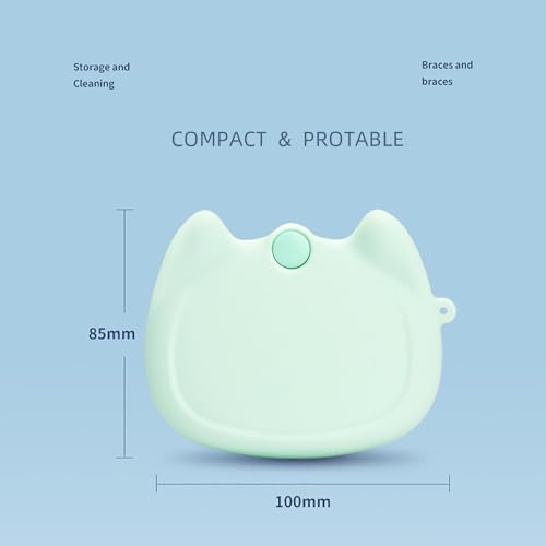 Silicone Retainer Case with Lanyard, WINDSIUUU Portable Cute Travel Retainer Holder Braces Aligner Case with Vent Holes Aligner Retainer Cases for Girls Women Kids Travel Denture Night Guard Container - color: Green