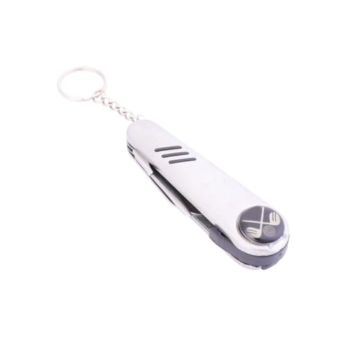 6 in 1 Golf Multifunctional Divot Repair Tool Set Stainless Steel Gadget with Ball Marker Groove Cleaner and Keychain for Golfers Portable Accessory for Course Maintenance