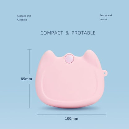 Silicone Retainer Case with Lanyard, WINDSIUUU Portable Cute Travel Retainer Holder Braces Aligner Case with Vent Holes Aligner Retainer Cases for Girls Women Kids Travel Denture Night Guard Container - color: Pink
