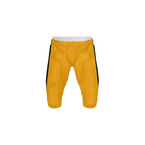 Youth Football Practice Jersey, Custom Blank Kids Practice Football Uniform Sportswear for Boys Training Games - color: Dark Green Gold White