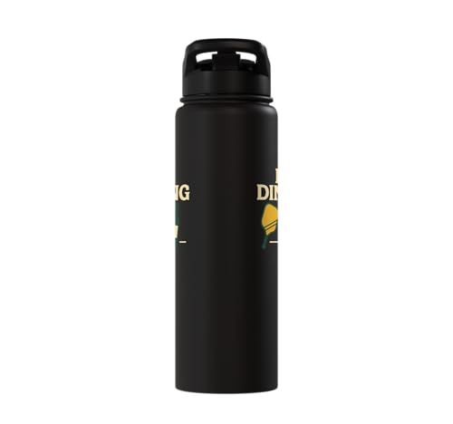 Funny Pickleball Pun Paddle Day Dinking Stainless Steel Insulated Water Bottle - color: Black