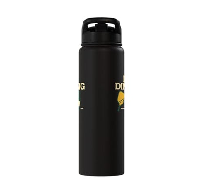 Funny Pickleball Pun Paddle Day Dinking Stainless Steel Insulated Water Bottle - color: Black