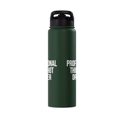 Professional Third Shot Dropper Pickleball Player Design Stainless Steel Insulated Water Bottle - color: Dark Green
