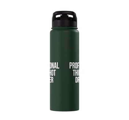 Professional Third Shot Dropper Pickleball Player Design Stainless Steel Insulated Water Bottle - color: Dark Green