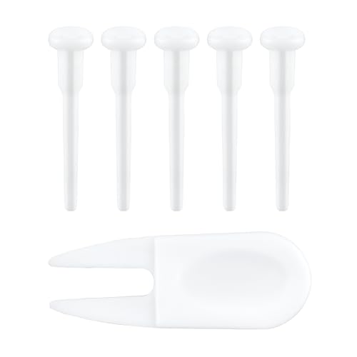 Quacc 6 PCS Yoga Ball Replacement Plugs and Plug Puller Kit, Pilates Ball Air Stopper Large Yoga Ball Air Plug Valve Nozzles Pin Exercise Ball Plug Removal Devices