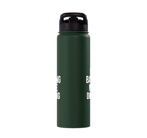 Less Banging More Dinking Pickleball Player Strategy Stainless Steel Insulated Water Bottle - color: Dark Green