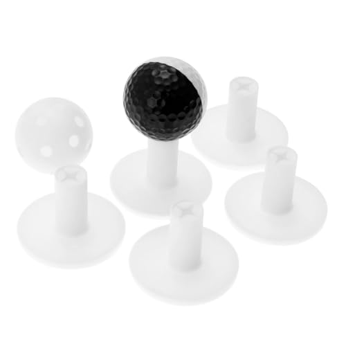 MUXSAM Golf Rubber Tee Holder, 5-Pack Stable Golf Ball Holder Driving Range Tees for Indoor Outdoor Practice Driving Range Mats (White) - size: 1.5''/38mm