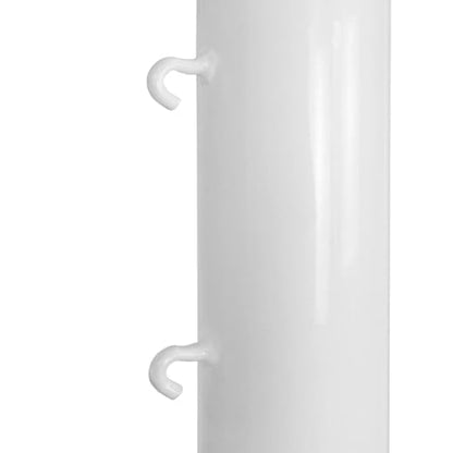 Aoneky Permanent Adjustable Volleyball Post System - Complete Set with 2 Steel Poles & Ground Sleeves, 6 Height Settings for Badminton & Volleyball, Includes Winch for In-Ground Install - color: White, style: Round