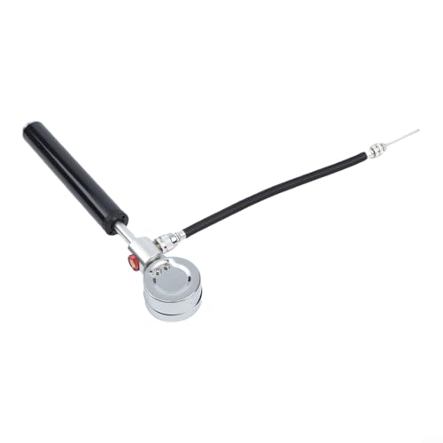 Portable Bike Pump, Aluminum Alloy Tire Inflator with Pressure Gauge, for American and Valves, Basketball Needle Included - size: Basketball model