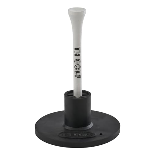 TH Golf Premium Rubber Golf Tees – Pack of 6 – Durable, Long-Lasting Tees in Multiple Sizes & Colours for Drivers, Woods & Irons - style: 25mm Cross Black