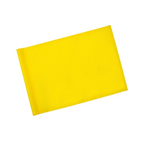 KINGTOP Standard Golf Flags with Tube Inserted, All 20" L x 14" H, Practice Putting Green Flag for Yard, Tournament Course, 420D Nylon PGA Regulation Chipping Pin Flag - color: 20x14 Inch- Blank Yellow- 1pk