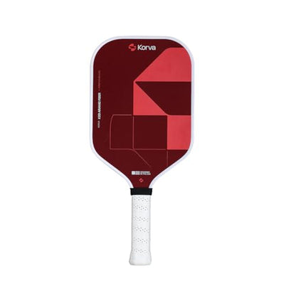 Korva Pickleball Paddle | 16mm Aramid Fiber Face, Elongated Shape, Polypropylene Honeycomb Core | Pickle Ball Paddle for Power, Spin & Control | Lightweight Performance Paddle, Red