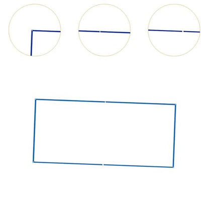 Beach Volleyball Court Marking Line Portable Design Heavy Duty 26.3 Ft X 52.5 Ft - color: Blue